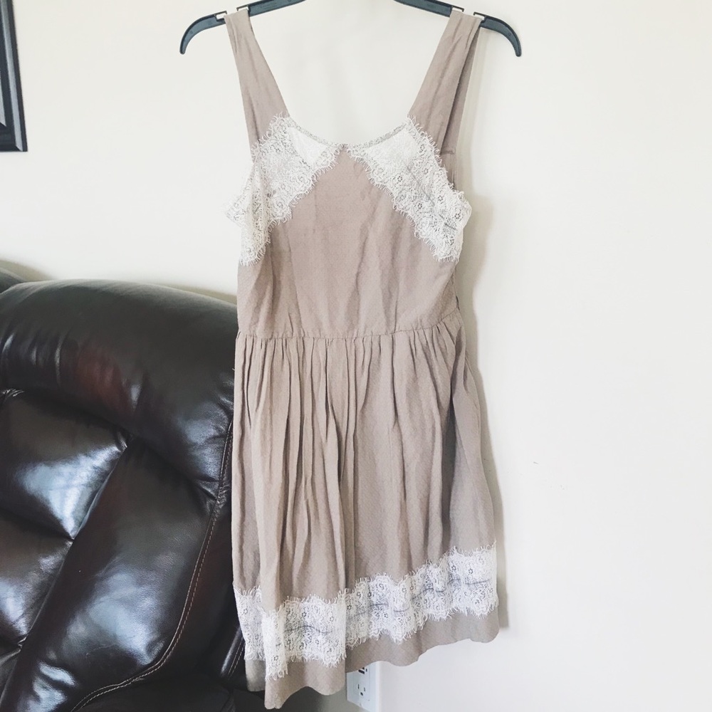 Adorable tank top tan lace free people dress